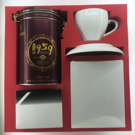 红色EVA内衬-茶具礼盒包装应用